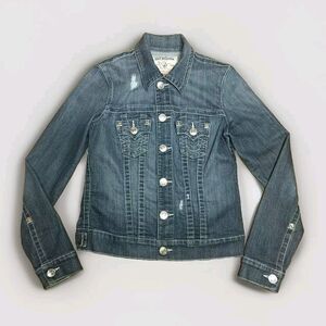 Lucky Brand The Tomboy Trucker Jacket Womens‎ Blue Denim Jean Jacket Size Small